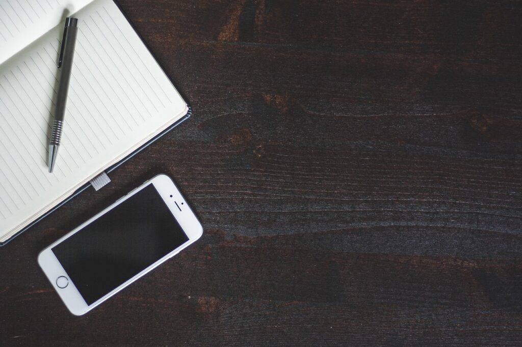 Smartphone on table